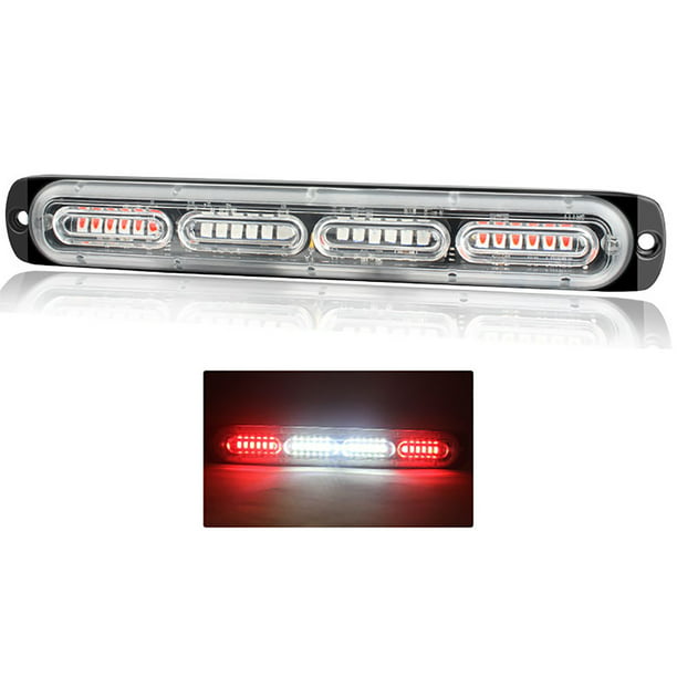 2x Red/Blue 24 LED Car Strobe Light Emergency Warning Lamp 18 Flash Model 12-24V